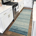 Moroccan Kitchen Runner Rug 2x6 - Non Slip Vintage Blue Runner