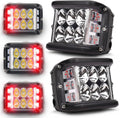Side Shooter Pod Lights 4 in Dual Side Red Strobe LED Cube Lights