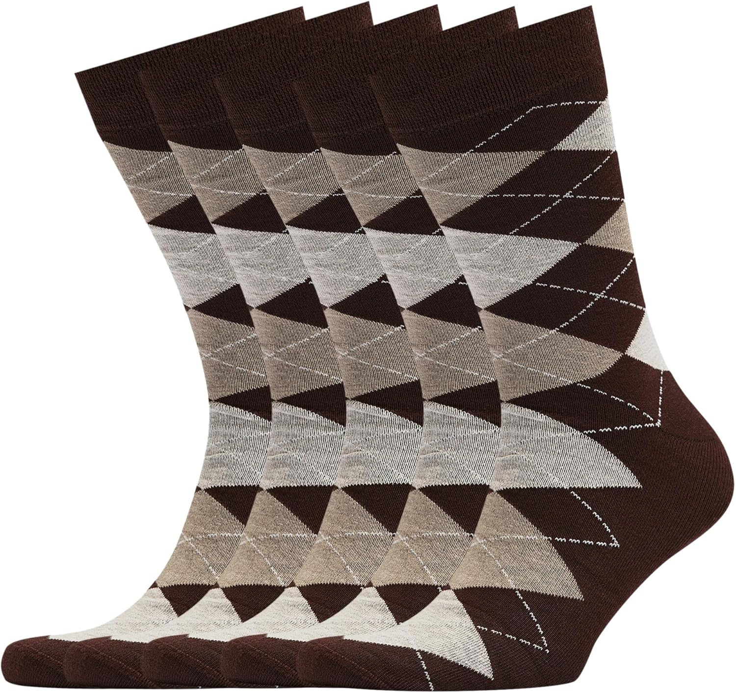 VRD Mens Dress Socks 5-Pack Assorted Patterns for Stylish Wear