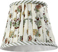 Ridhi Pleated Block Print Lamp Shade jasmine yellow Floral Medium