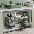 Under Sink Organizer 2 Tier Expandable Shelves - Adjustable Pull-Out