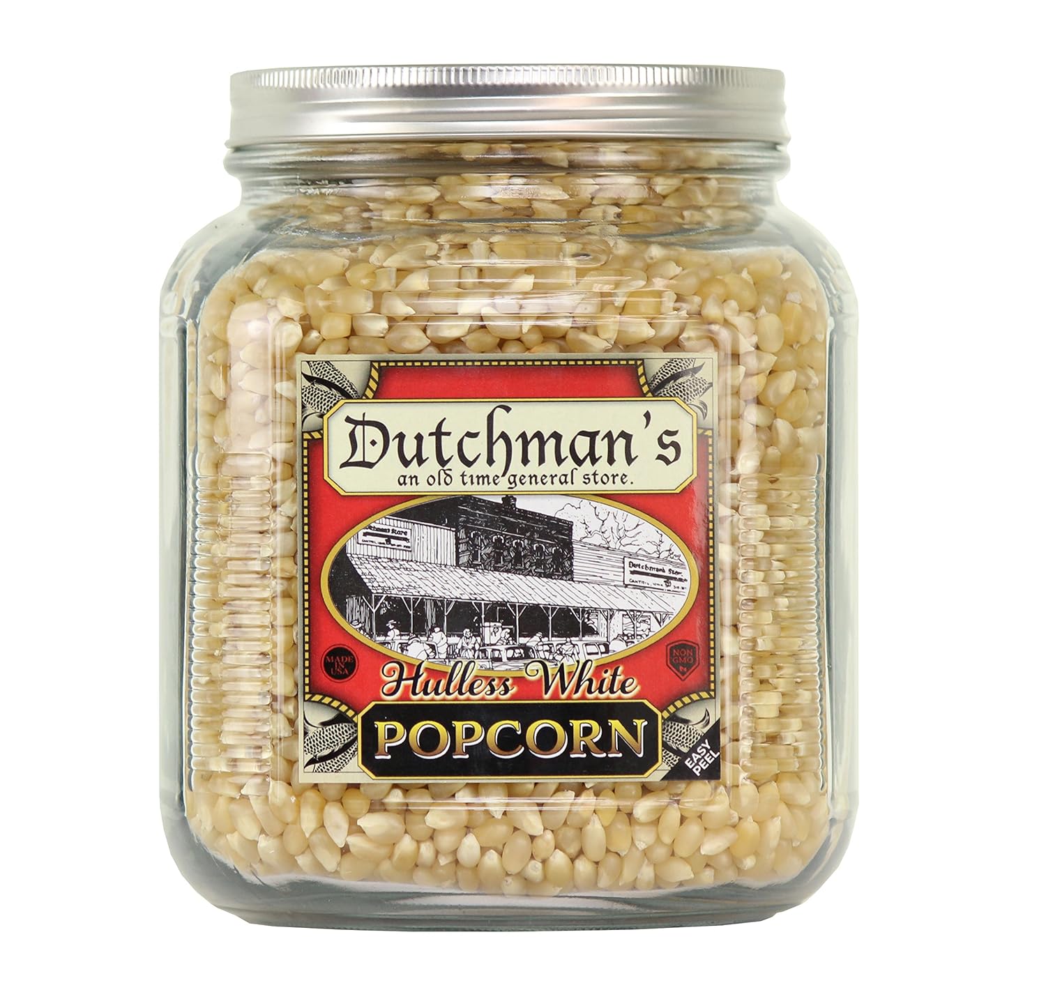 Dutchman's Hulless Popcorn Kernels in Decorative Jar - 4 lbs