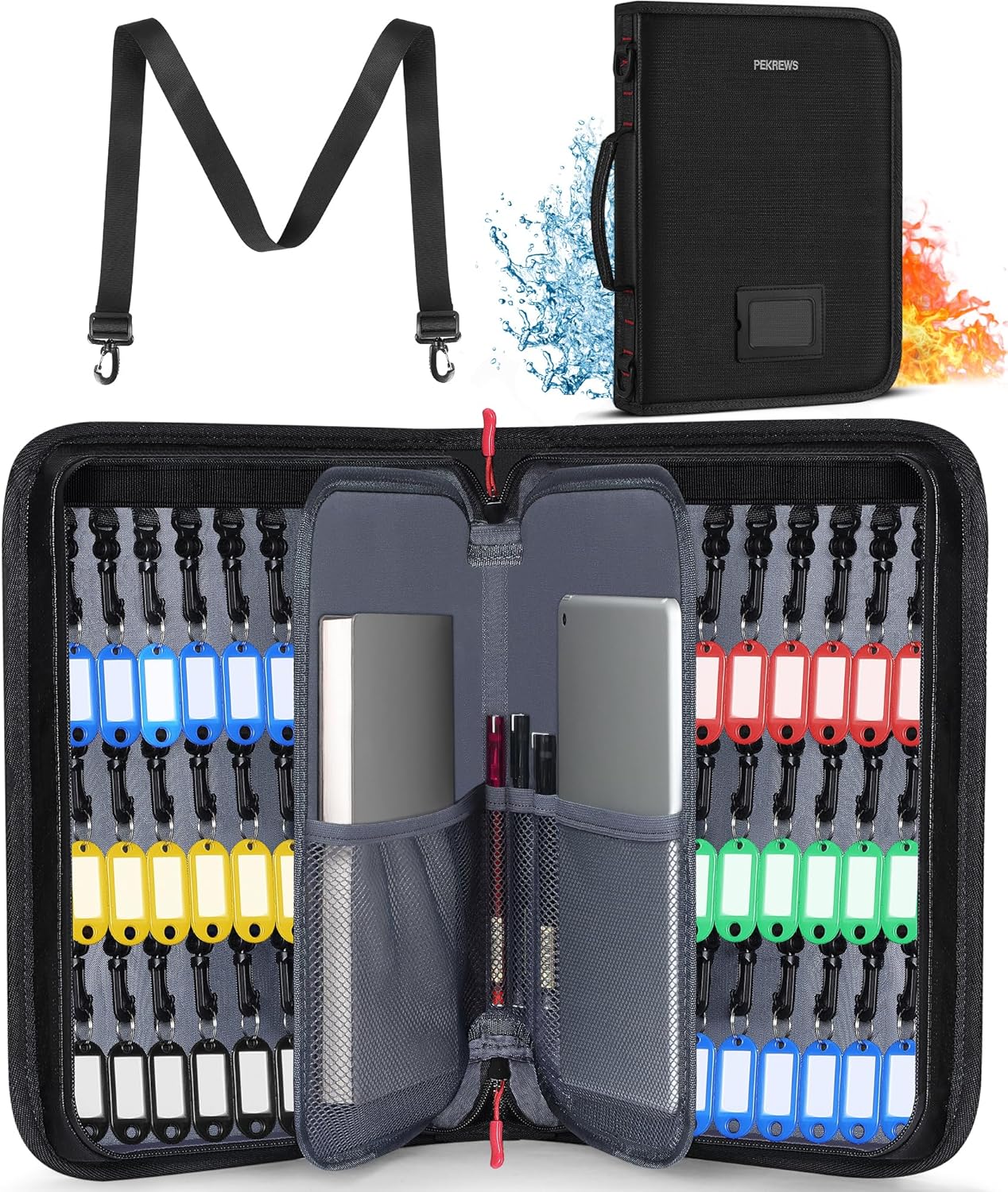 Key Organizer Case for 54 Keys - Fireproof & Waterproof Design
