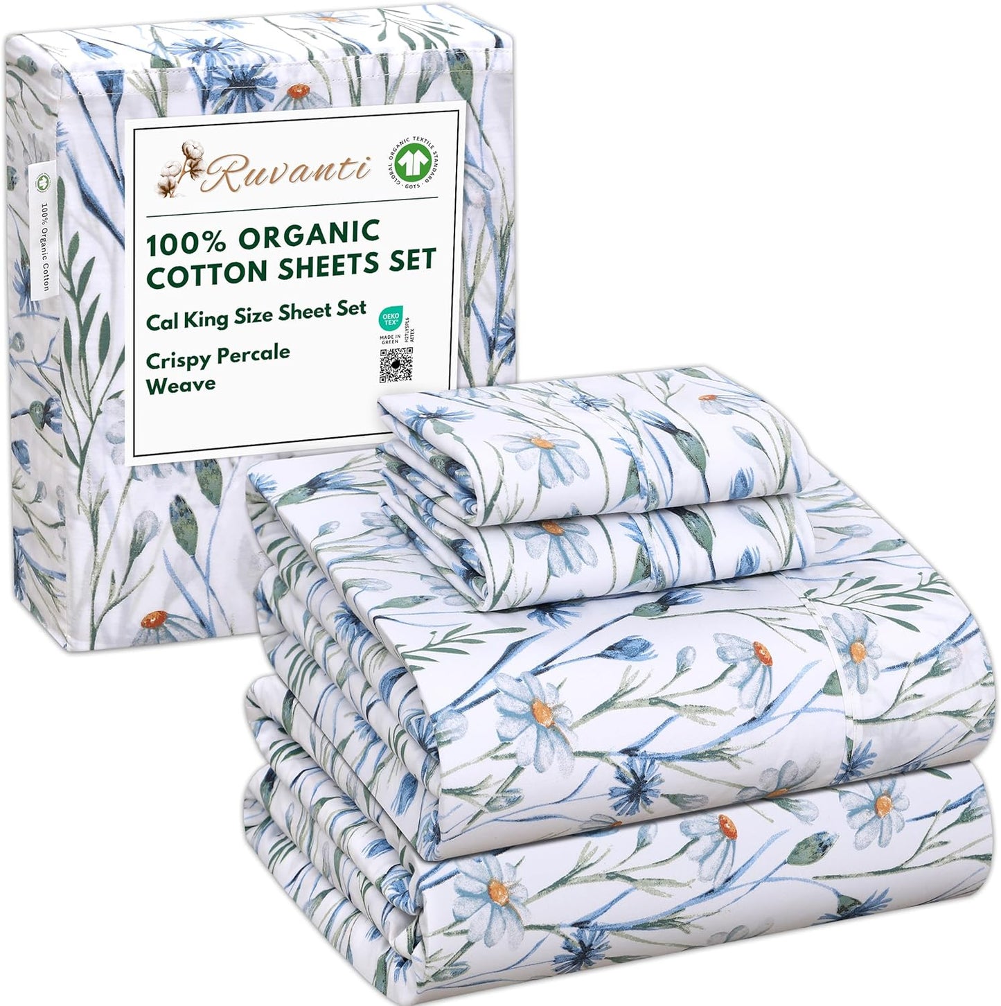 100% Organic Cotton Sheets California King Set for Ultimate Comfort