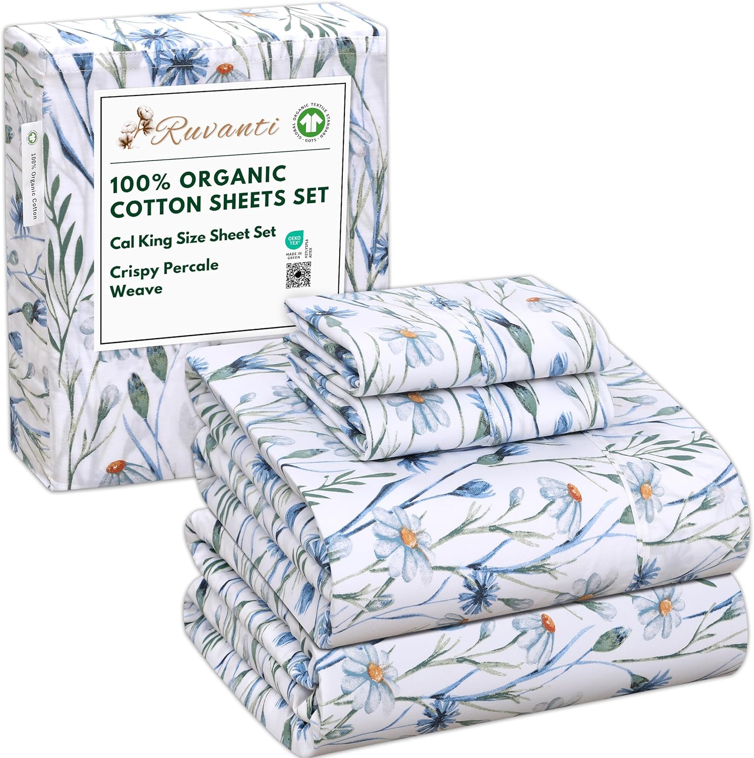 100% Organic Cotton Sheets California King Set for Ultimate Comfort