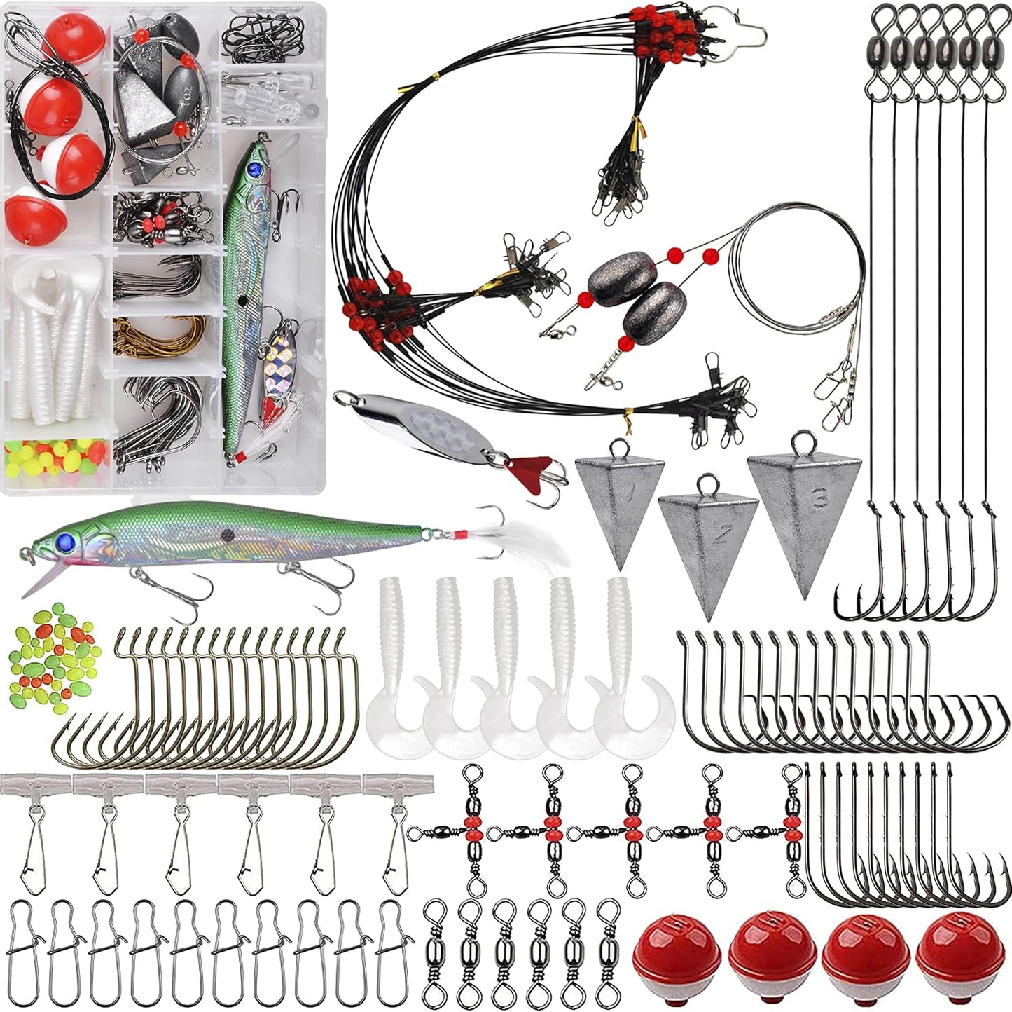 131pcs AGOOL Saltwater Fishing Kit for Surf Fishing!