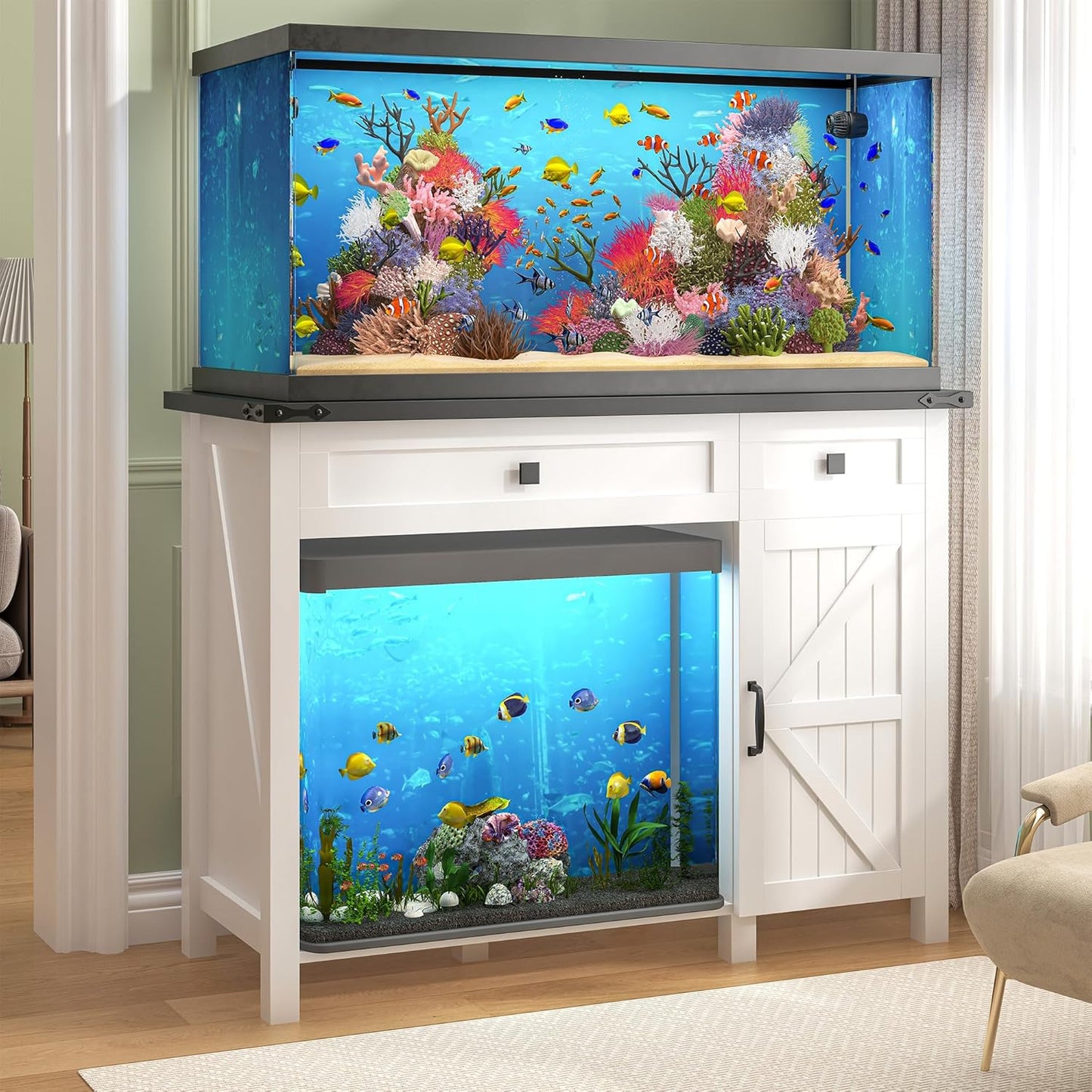 40 Gallon Aquarium Stand with Charging Station for Fish Tanks
