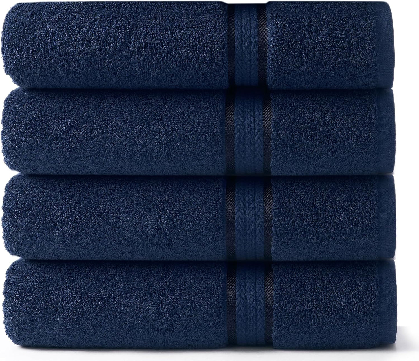 COTTON CRAFT Ultra Soft Bath Towels - Luxury 4 Pack Navy