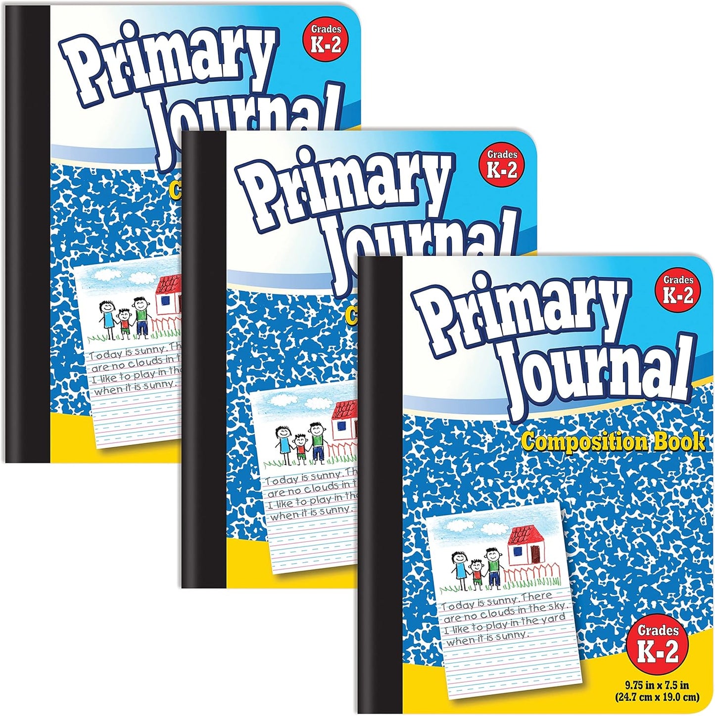 3 Pack Primary Composition Notebooks - Grades K-2