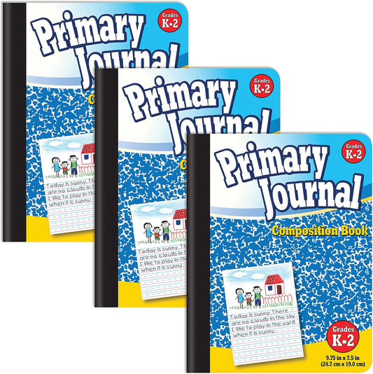 3 Pack Primary Composition Notebooks - Grades K-2