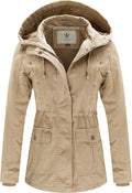 WenVen Women's Cotton Military Jacket Lightweight Anorak (Style ZLH8)
