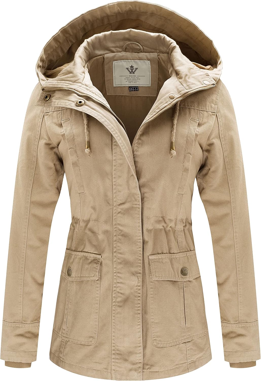 WenVen Women's Cotton Military Jacket for Stylish Casual Wear