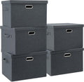 Large 17 in 36 Quart Collapsible Stackable Storage Bins with Lids