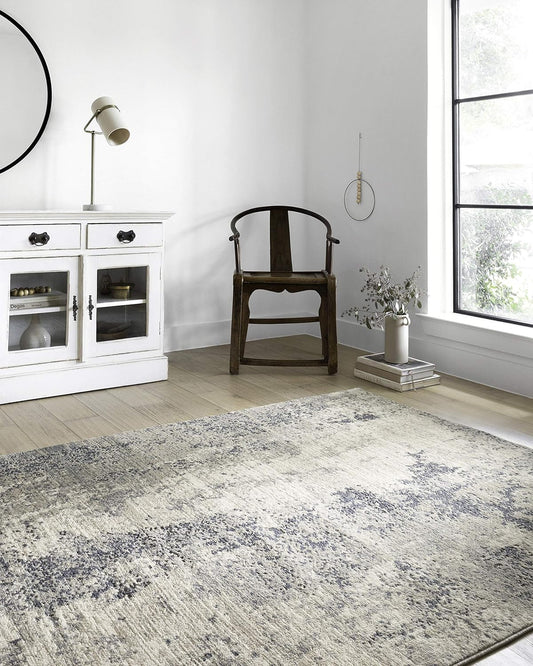 Teagan Collection Natural/Denim Runner Rug for Any Room
