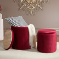 Royal Windsor Round Ottoman Set of 2 with Storage for Home
