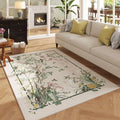 Chinoiserie-Style Floral Vintage Washable Area Rug for Home