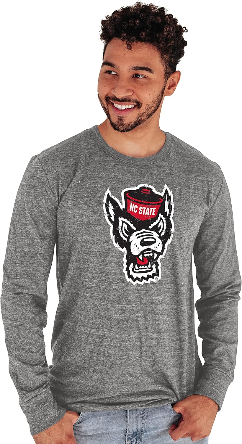 North Carolina State Wolfpack Mens Long Sleeve Tri-Blend Tee