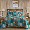 Cotton Quilt Queen Size Bedding Set - Lightweight Farmhouse Quilt