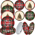 Yaomiao 16 Pcs Christmas Cookie Plates - Red & Black Plaid Trays