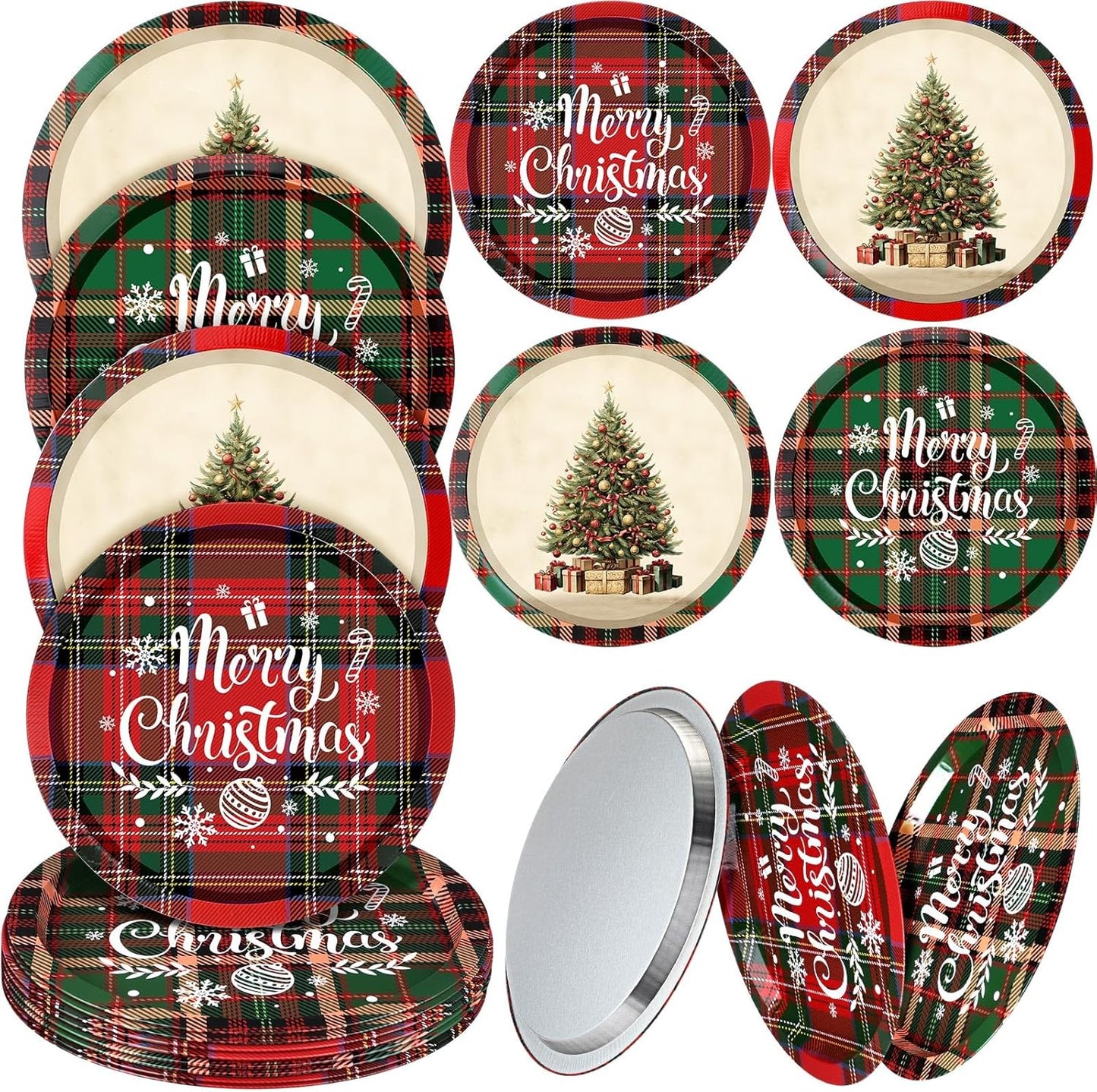 16 Pcs Christmas Cookie Plates for Festive Gatherings and Parties