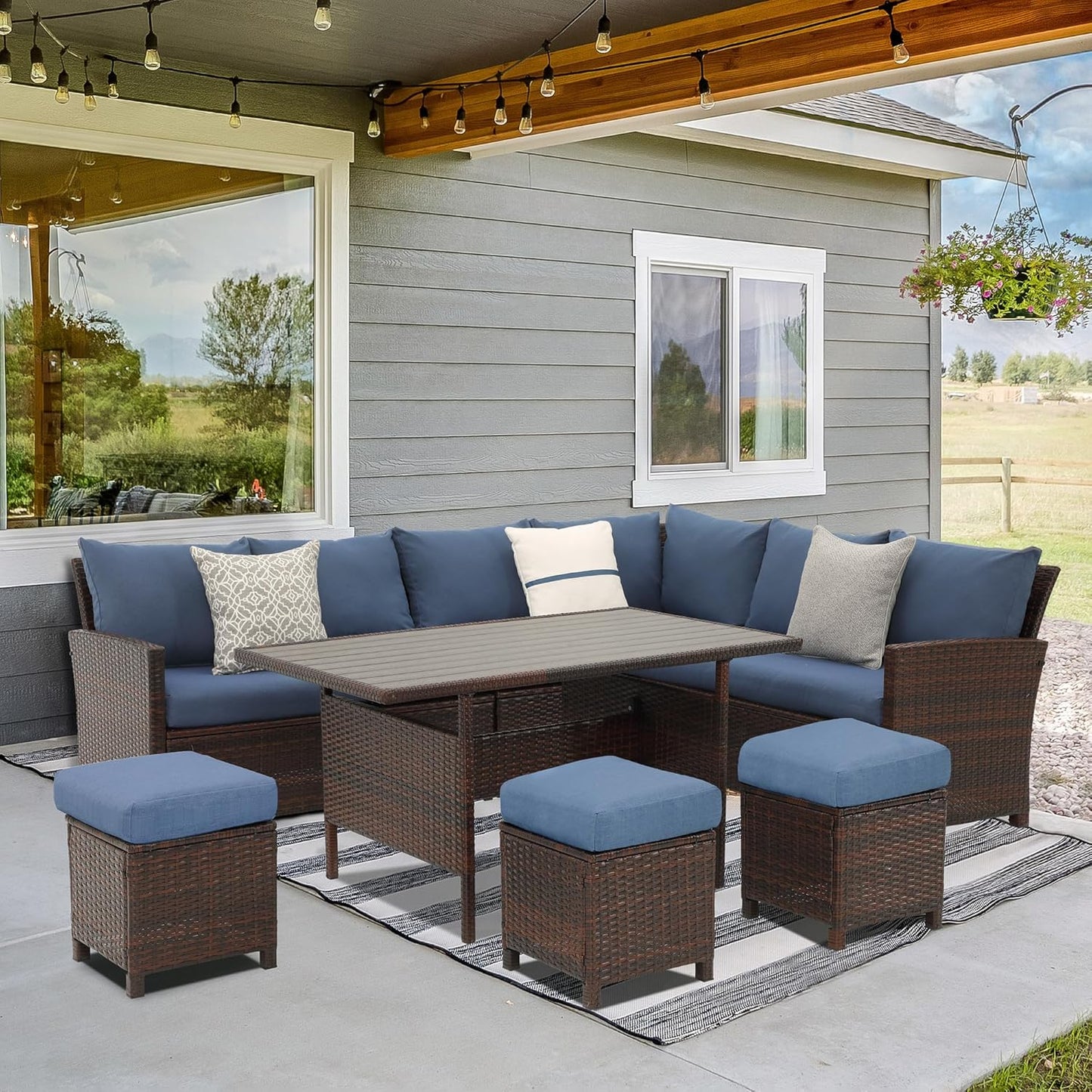 Wisteria Lane 7 Piece Outdoor Patio Furniture Set for Comfort