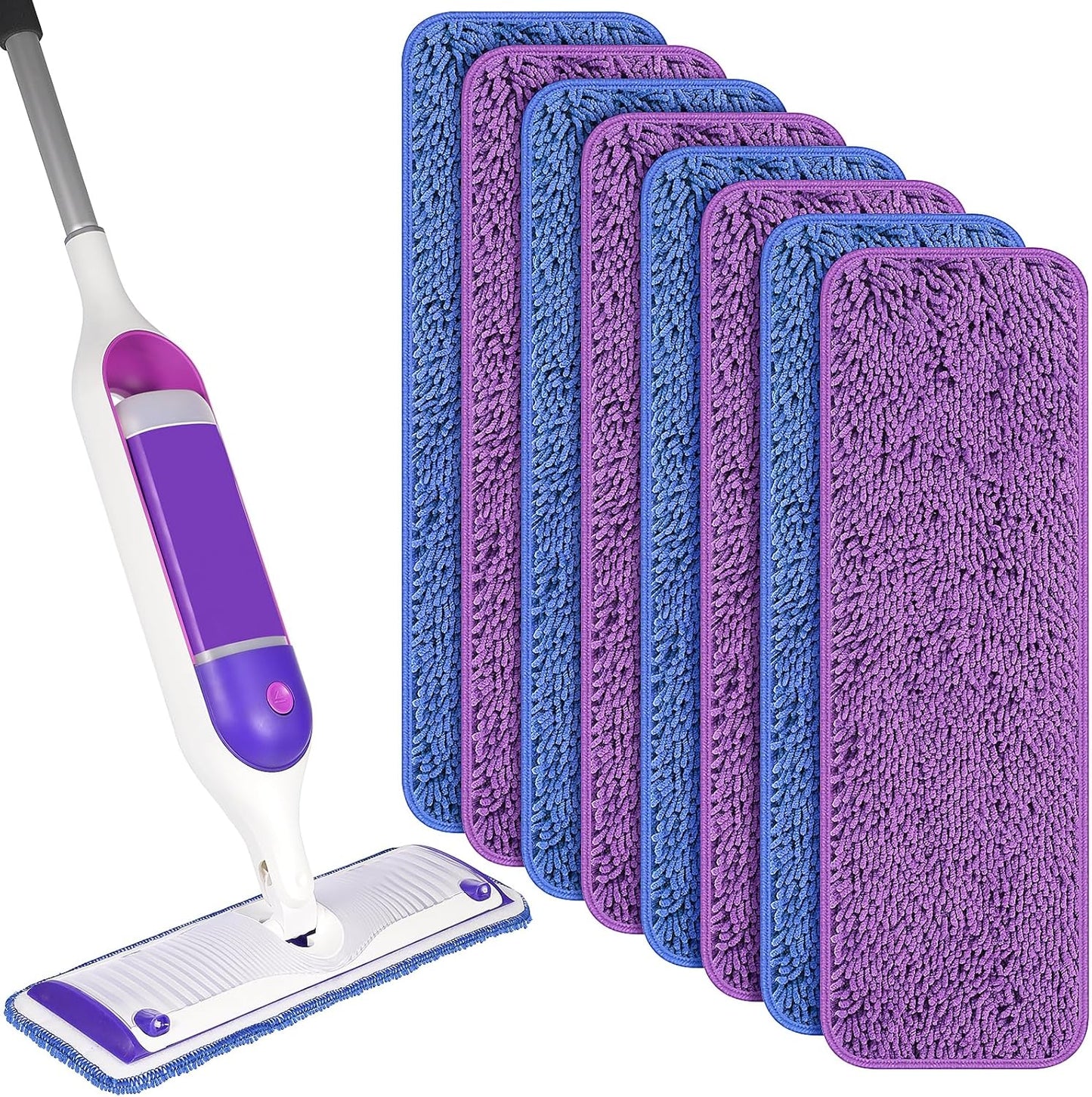 8-pack Reusable Microfiber Mop Pads - Hardwood Floor Power!
