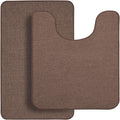 Bathroom Rugs Set 2 Pieces Thin Non-Slip Quick Dry Bath Mats - Fits