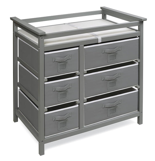 Modern Baby Changing Table - 6 Drawers & Pad Included!