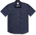 Mens Short Sleeve Button Down Denim Shirt - Comfortable Casual