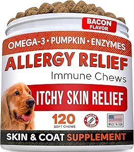 Allergy Relief Dog Treats for Itchy Skin and Coat Health
