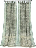Light-Filtering Sari Curtains Moss Green 96ftl x 42ftw Set of 2 - Boho