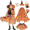 Light up Witch Costume for Girls Halloween Dress Up - Magical LED Cape