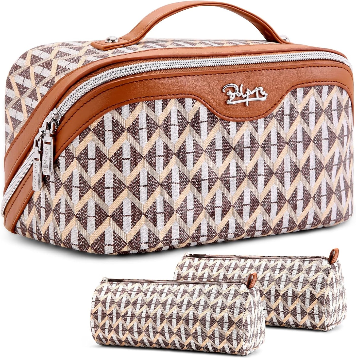BOYATU Travel Makeup Bags Set of 3 - Large Capacity Organizer