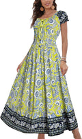 OSTOO Women's Boho Floral Maxi Dress - Flowy Summer Tiered Style
