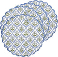Ridhi Bo-ho Round Place Mat Easter Floral Cotton 15in Pack