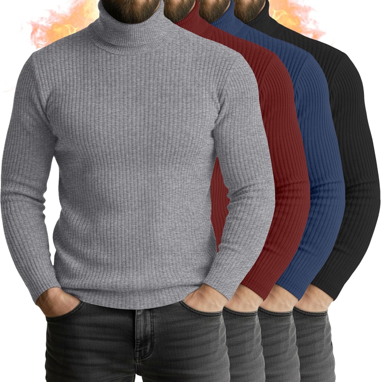 Men's Turtleneck Long Sleeve Shirts for Casual Layering Needs