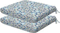 Honeycomb Beryl Pacific Blue Outdoor Seat Cushion Pack of 2 - Weather
