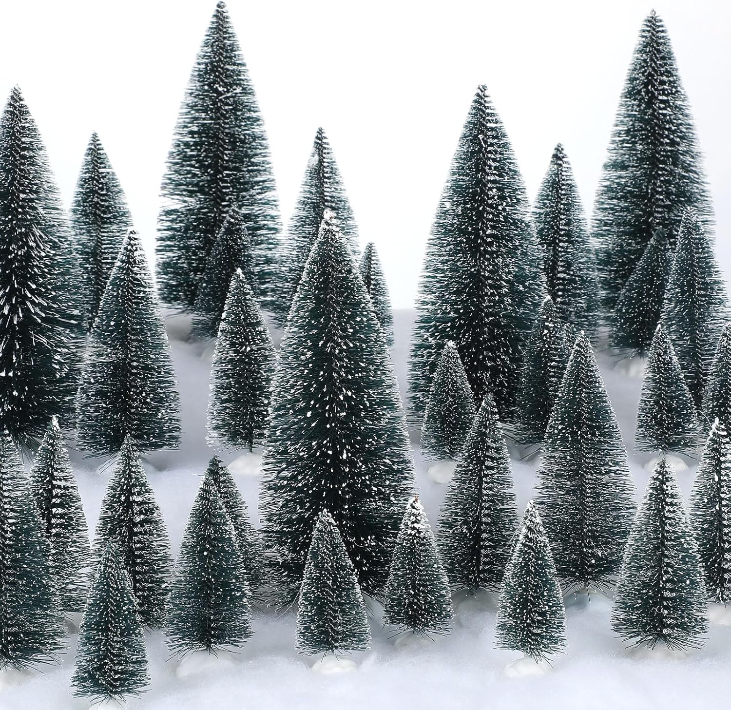 80 Pcs Christmas Village Trees for Festive Table Decor Ideas