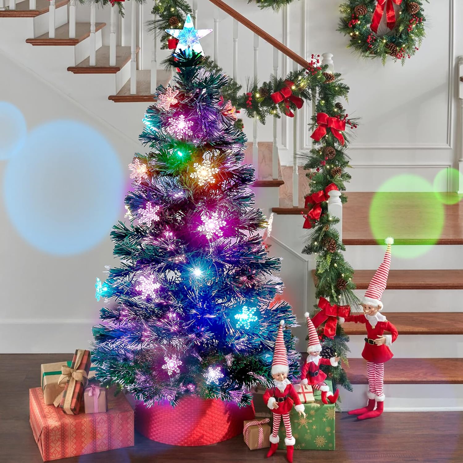 Optical Fiber Christmas Tree with RGB Color Changing Lights
