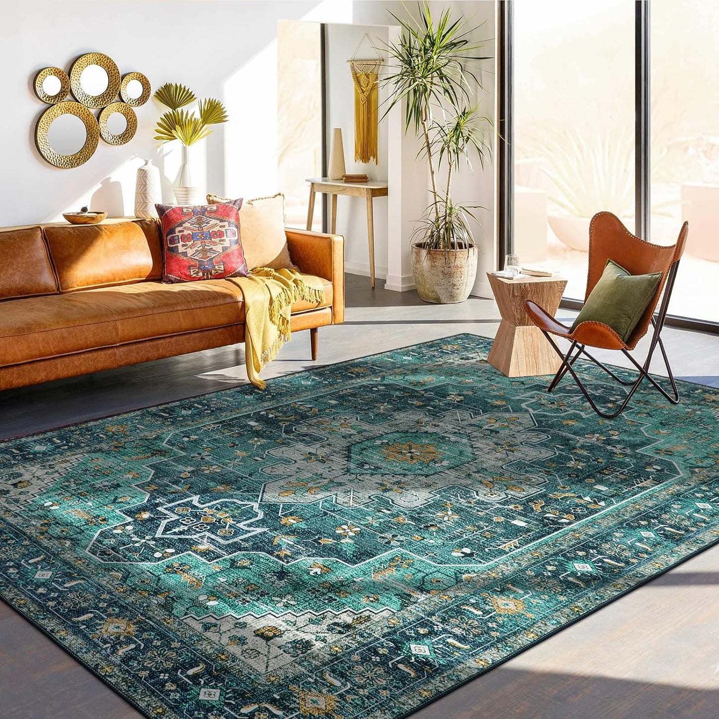 Moynesa Ultra-Thin Washable Area Rugs for Living Room Decor