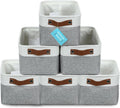 Small Fabric Storage Bins for Shelves 6 Pack - Collapsible Closet