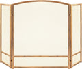 3-Panel Steel Mesh Fireplace Screen - Rustic Antique Spark Guard