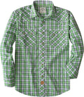 Pearl Snap Shirts for Men Long Sleeve - Lightweight Western Plaid