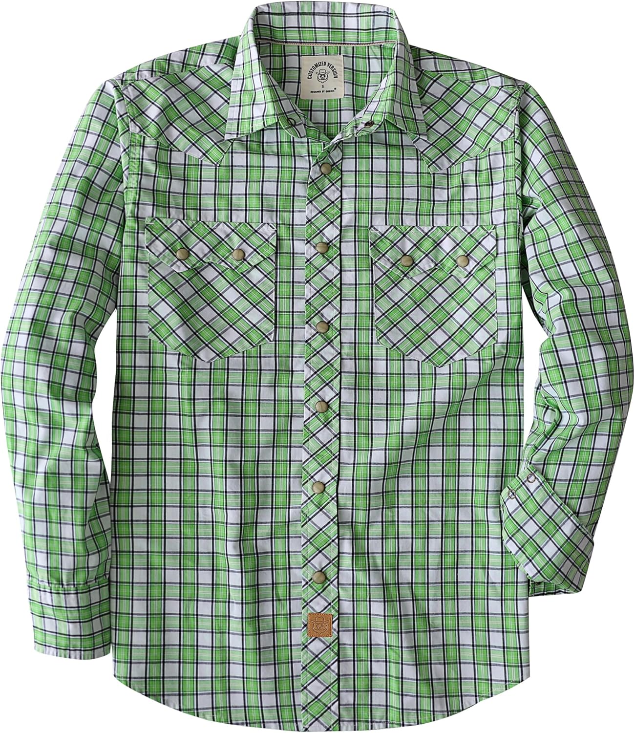 Dubinik Pearl Snap Shirts for Men Long Sleeve Casual Western Style
