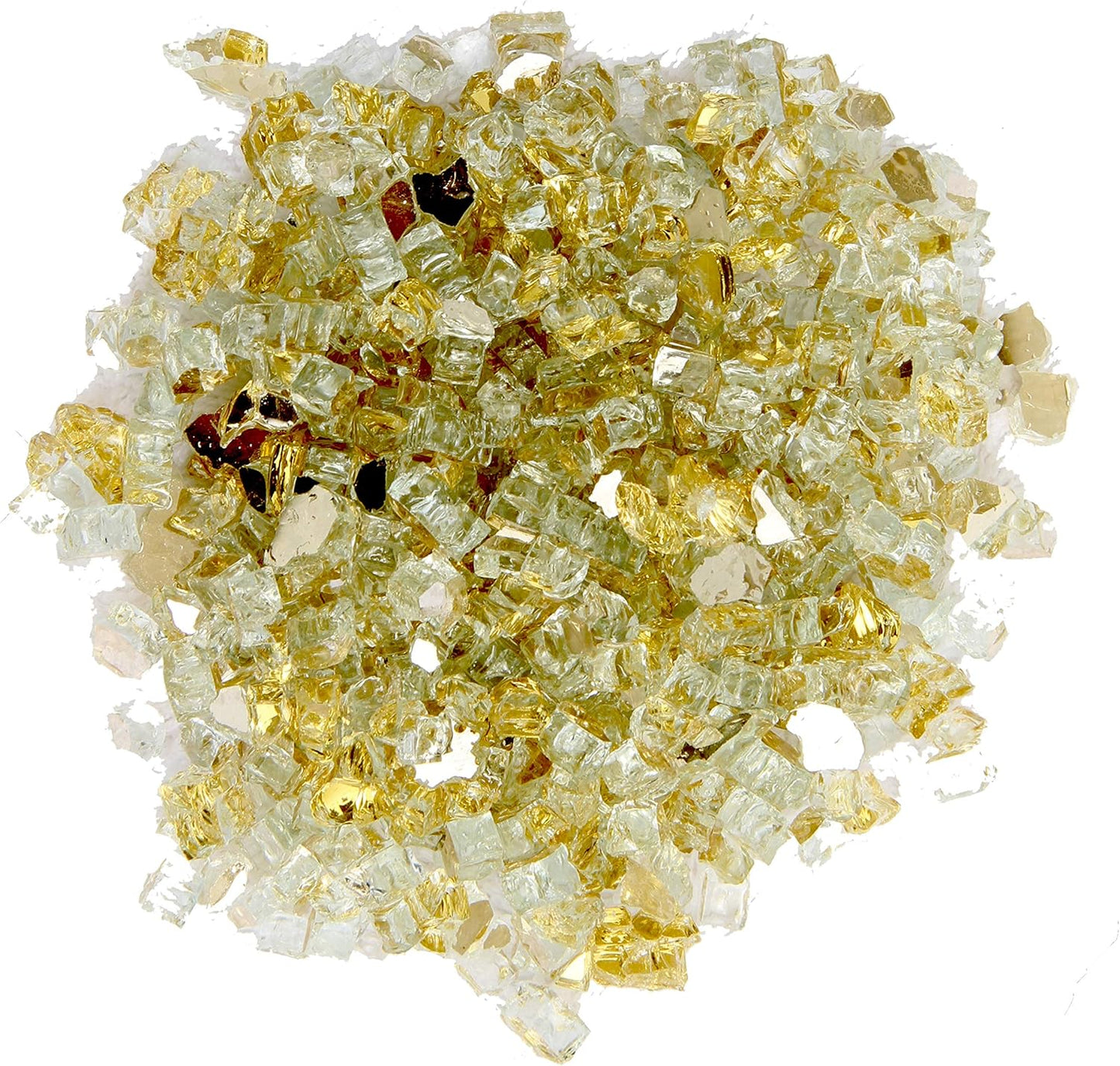 Hiland Reflective Fire Glass 10 lb Gold for Elegant Fire Pits