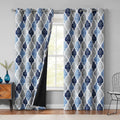 100% Blackout Curtains 96 in 2 Panels - Moroccan Geo Room Darkening