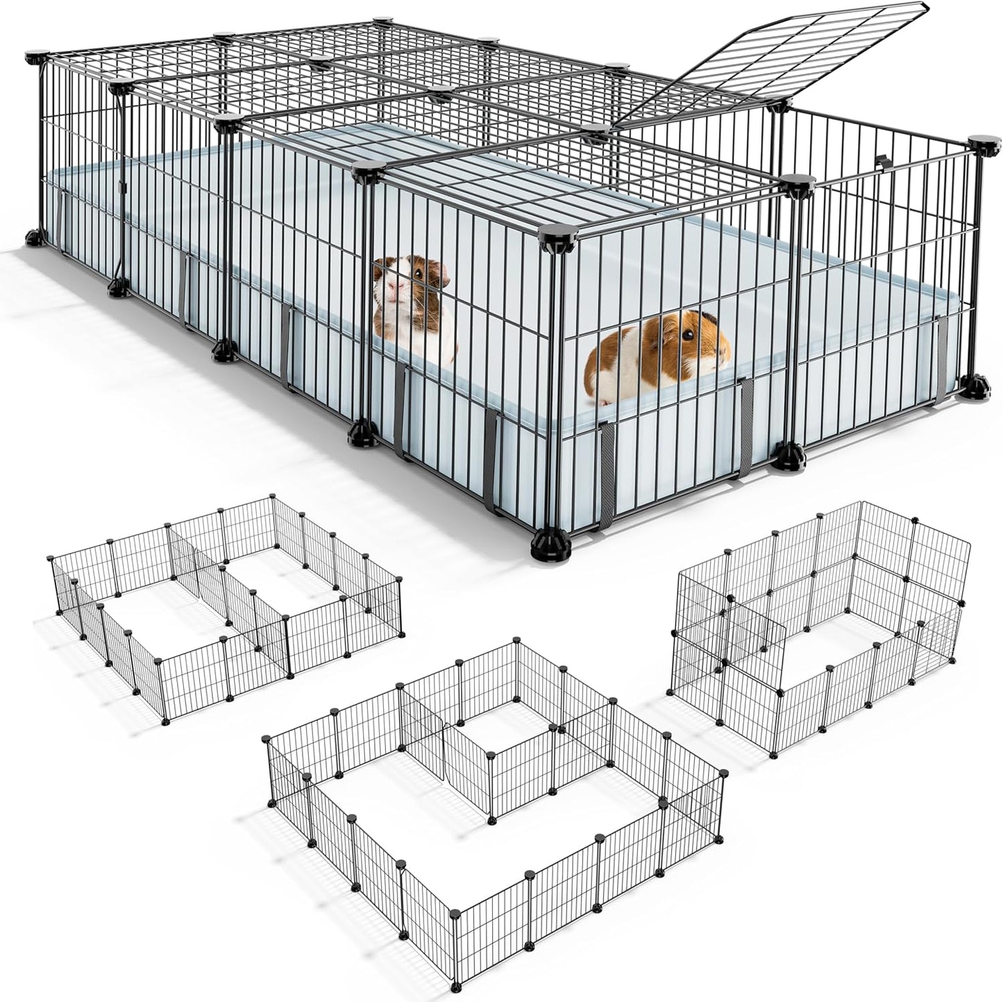 Spacious Guinea Pig Cages with Floor Mat for Indoor Use