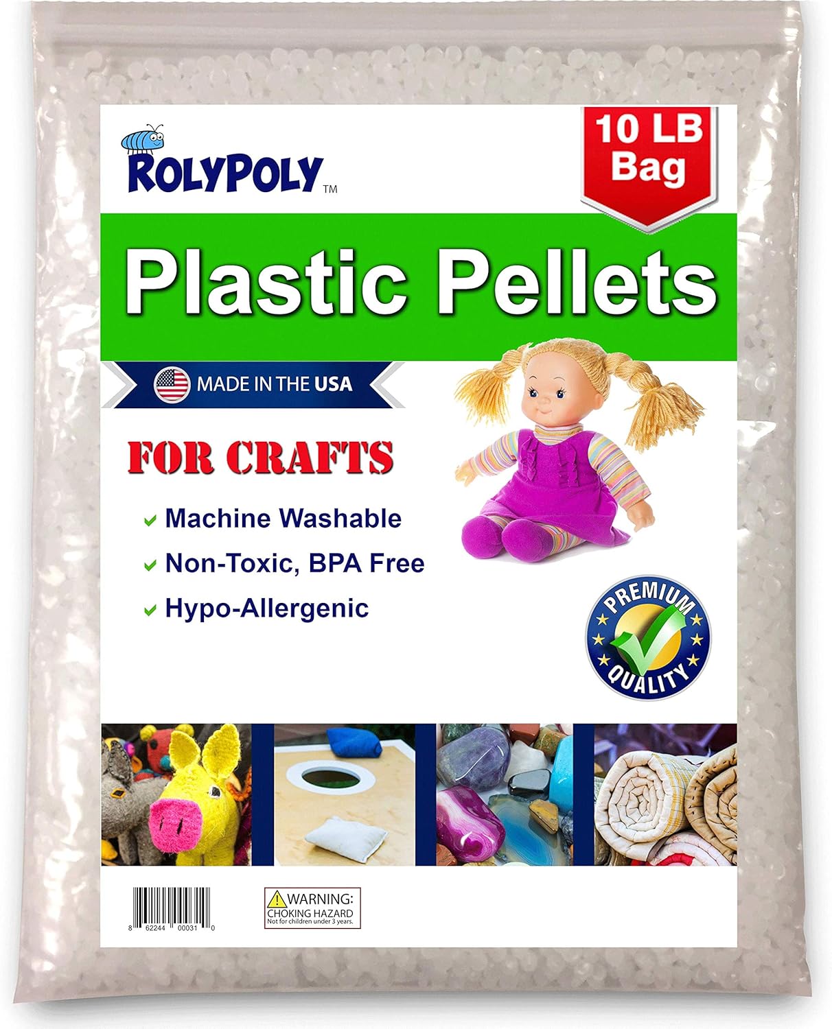 Poly Plastic Pellets for Crafts, Toys, and Weighted Blankets