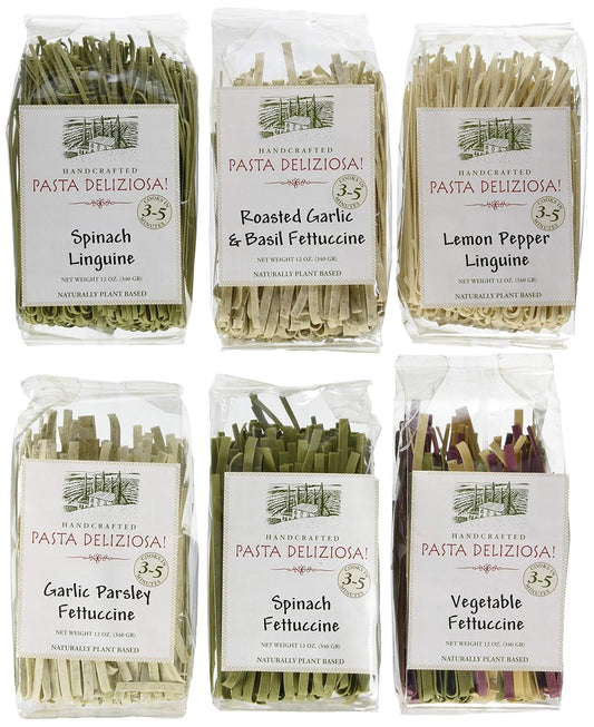 Handcrafted Pasta Variety Pack with Six Flavors for All Meals