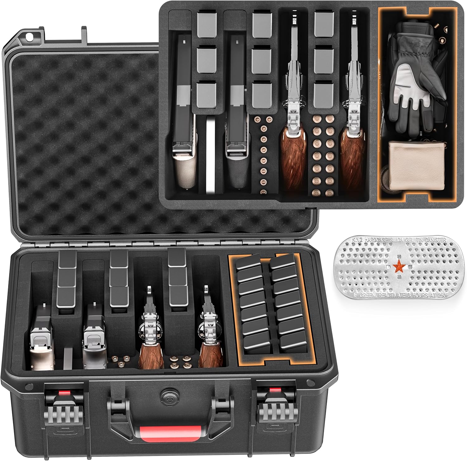 Gun Cases for Handguns: 4 Pistol Case & 23 Magazine Storage